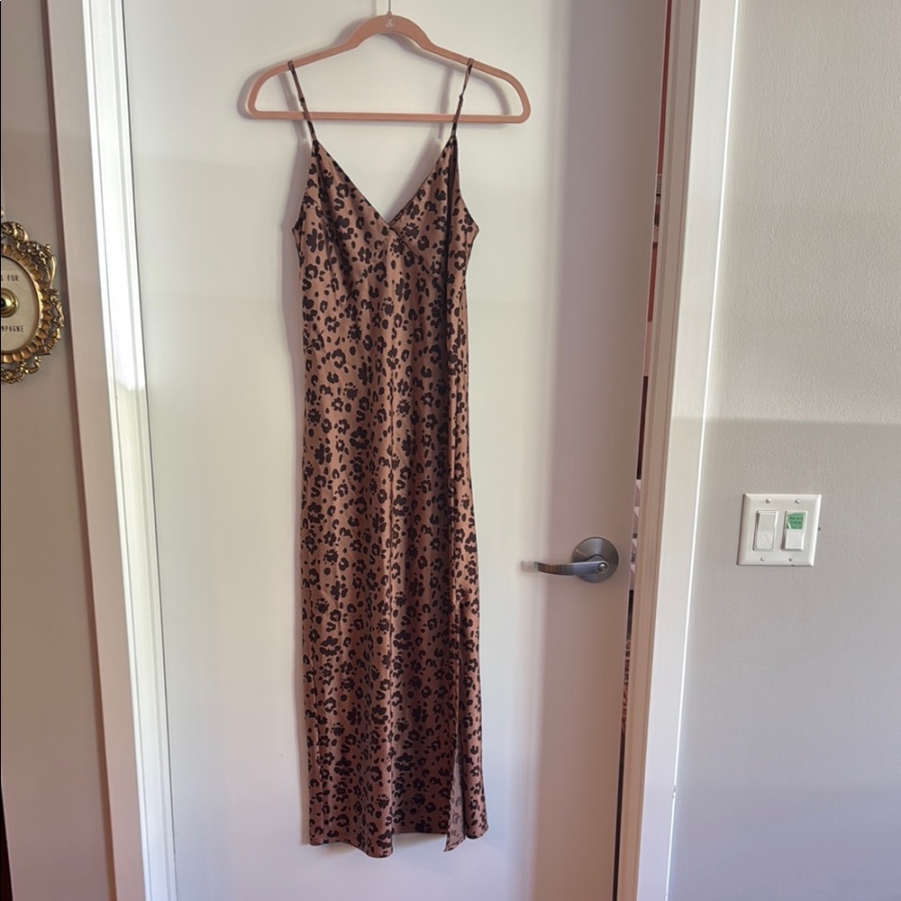 A New Day Pink Animal Print Spaghetti Strap Maxi Dress